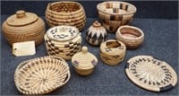 (10) Tightly-Woven Covered Bowls, Baskets & More