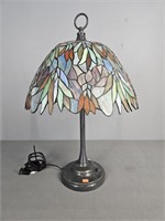 Dimmable Leaded Slag Glass Table Lamp