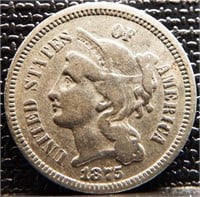1875 3-Cent Nickel / Piece / Coin