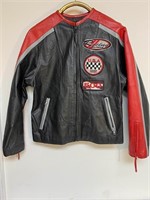 Ladies Leather Cafe Racer Jacket - M