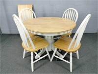 Solid Wood Dining Table And Chairs W Leaf
