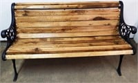 Restored Cast Iron & Wood Garden Bench