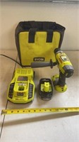 Ryobi Drill 18 v w Charger and battery bag