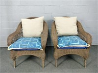2x The Bid Outdoor Synthetic Wicker Chairs