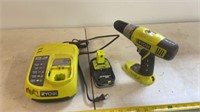 Ryobi drill 18 v charger and battery
