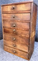 Vintage 7-Drawer Wooden Cabinet - Tools / Hardware