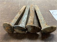 4 OLD RAILROAD SPIKES