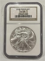 2002 Silver Eagle Ngc Ms69