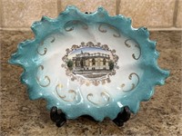 Antique souvenir plate - Lawrence Kansas library