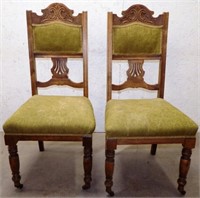 (2) Antique Upholstered Parlor Chairs