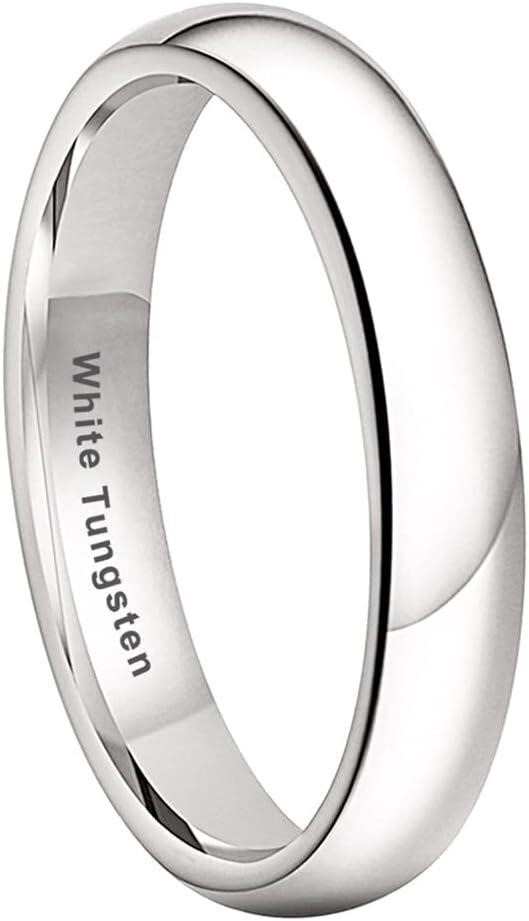 Tungsten Rings 3-10mm  White  Comfort Fit  10.5