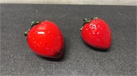2 Murano Art Glass Strawberries