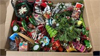 Vintage Box Of Christmas Greenery/ Ornaments Great