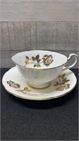 Paragon Gold Roses Cup & Saucer Made For Beauty Co