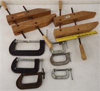 (8) Wooden Screw Clamps & C Clamps