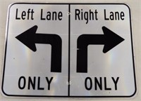 Retired Left / Right Turn Lane Aluminum Road Sign