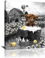 Funny Cow Bathroom Decor Wall Art 16x20 Inch