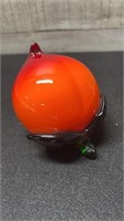 Large Murano Art Glass Apricot Fruit