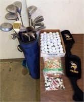 Golf Clubs, Bag, Tees & Balls