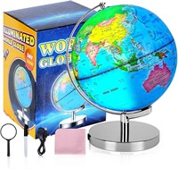 6-in1 Illuminated World Globe for Kids  9Inch