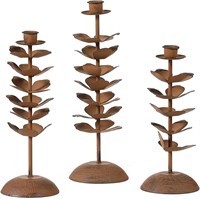 Taper Candle Holders Set of 3  Rustic  Antique