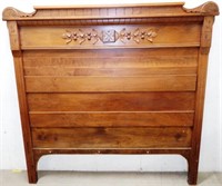 Antique Full-Size Bed Wooden Headboard