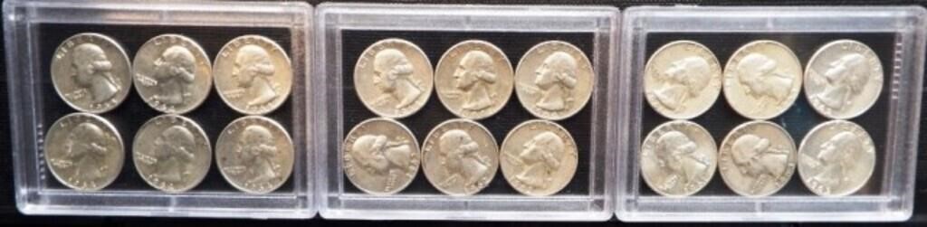 (18) 90% Silver Washington Quarters - Coins