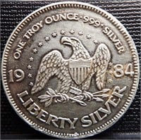 1984 Liberty 1 Troy oz. .999 Silver Round