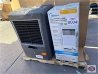 (2 pcs) assorted air conditioners, and swamp