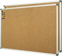 2 Pack Lockways Double-Sided Cork Board 36x24