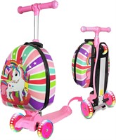 3 in 1 Kids Scooter Suitcase - Ride  Unicorn