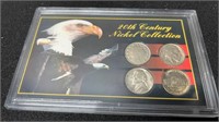 20th Century US Nickel Collection In Hard Shell Ca