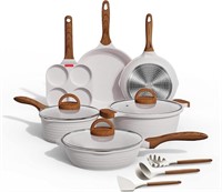 JEETEE Cooking Pots and Pans Set Nonstick White