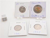 4 pièces de collection du Canada