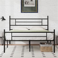 Novilla Queen Bed Frame  14-Inch Metal  Dark Black