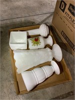 vintage milk glass lot