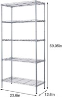 5 Tier Shelving Unit Adjustable Wire Shelves