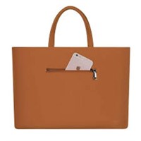 Mosiso PU Leather Laptop Tote Bag for Men Women,