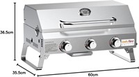 Onlyfire Tabletop BBQ Gas Grill 3 Burners