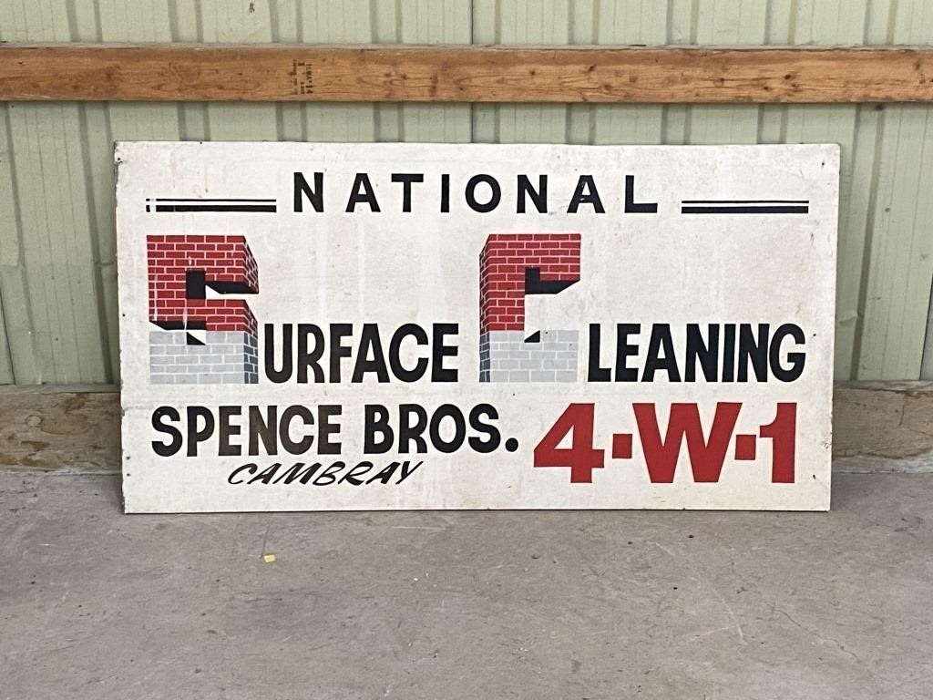 Spence Bros Cambray National Surface Cleaning Sign