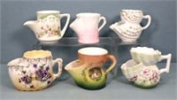 (6) Antique Porcelain Shaving Scuttle Mugs