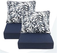 Indoor/Outdoor Deep Seat Patio Cushions - Blue