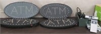 Box 4 "ATM" Oval Signs 18 1/2" x 9 1/2"- working
