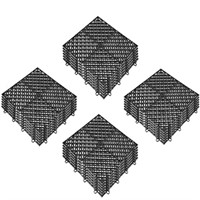 Happybuy Rubber Tiles Interlocking 25 PCS Black