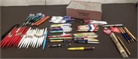 Vintage Cigar Box of Casino Pens, Mechanical