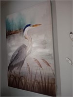 Heron  canvas art  24 x 35.