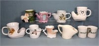 (9) Porcelain Shaving Scuttle Mugs