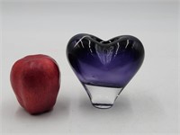 Rosenthal Brazil Heart Bud Vase Art Glass Signed