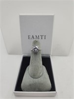 NEW EAMTI 925 SILVER RING Size 4- Garnet