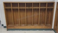 Coat cubbies. Attached to wall. 57×90½×13.